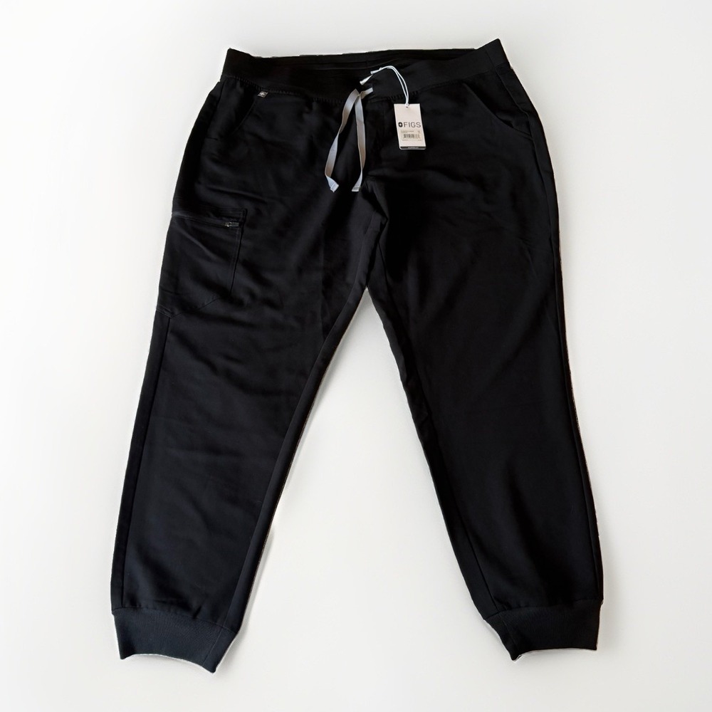 NWT Figs Jogger Pants Zamora Scrub Pants Drawstring Black Nurse XXL Workwear